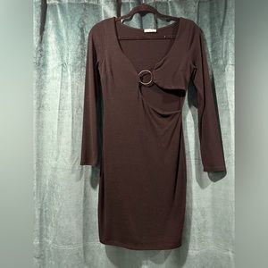 Black Sexy Cutout with Silver O-Ring Dress Size Large